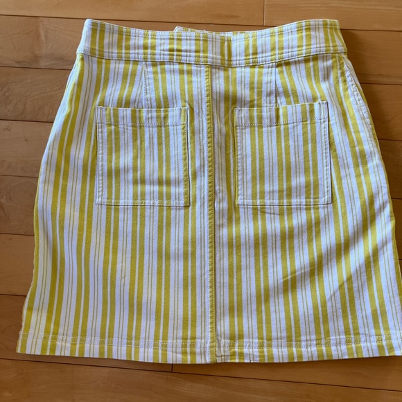 Loft white/lime stripe mini skirt - Picture 4 of 6